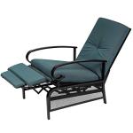 SUNCROWN Outdoor Adjustable Recliner Chair - Peacock Blue