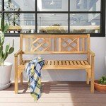 Giantex 4 Ft Foldable Acacia Outdoor Bench