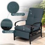 SUNCROWN Outdoor Adjustable Recliner Chair - Peacock Blue