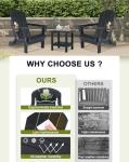 Folding Adirondack Chairs with Cup Holder - Black
