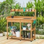 Yaheetech Outdoor Garden Potting Bench with Sink
