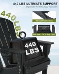 Folding Adirondack Chairs with Cup Holder - Black