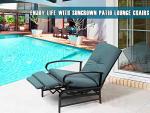 SUNCROWN Outdoor Adjustable Recliner Chair - Peacock Blue