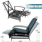 SUNCROWN Outdoor Adjustable Recliner Chair - Peacock Blue