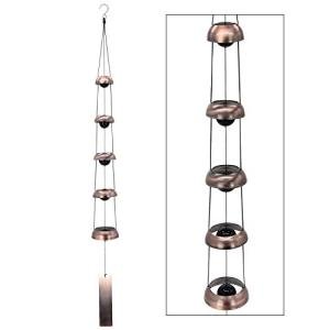 ASTARIN Red Copper Wind Chimes with 5 Bells