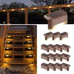 GIGALUMI 16 Pack Waterproof LED Solar Deck Lights