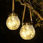 ROSHWEY Solar Lanterns 2 Pack - Outdoor Decor