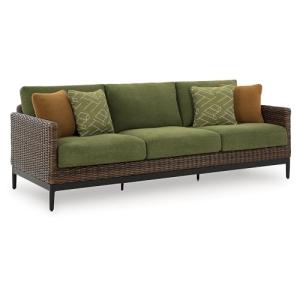 Vintage Outdoor Resin Wicker Sofa with Cushions