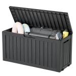 75 Gallon Waterproof Deck Storage Box, Black