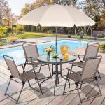 Vongrasig 6-Piece Folding Patio Dining Set