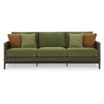 Vintage Outdoor Resin Wicker Sofa with Cushions