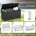 75 Gallon Waterproof Deck Storage Box, Black