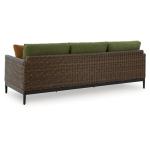 Vintage Outdoor Resin Wicker Sofa with Cushions