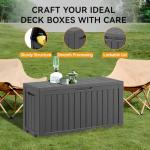 75 Gallon Waterproof Deck Storage Box, Black