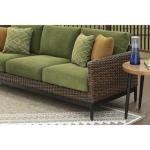 Vintage Outdoor Resin Wicker Sofa with Cushions