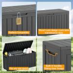 75 Gallon Waterproof Deck Storage Box, Black