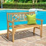 Giantex 4 Ft Foldable Acacia Outdoor Bench