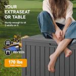 75 Gallon Waterproof Deck Storage Box, Black