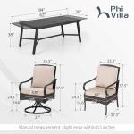 PHI VILLA 9-Piece Outdoor Dining Set with Swivel Chairs