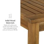 Walker Edison 34-Inch Brown Outdoor Dining Table