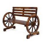 Rustic Wooden Wheel Bench for Outdoors, 41