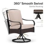 PHI VILLA 9-Piece Outdoor Dining Set with Swivel Chairs