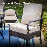 PHI VILLA 9-Piece Outdoor Dining Set with Swivel Chairs