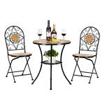 VINGLI 3-Piece Outdoor Mosaic Bistro Set