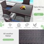 15-Piece Rattan Outdoor Dining Set with Cushions