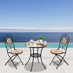 VINGLI 3-Piece Outdoor Mosaic Bistro Set