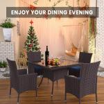 15-Piece Rattan Outdoor Dining Set with Cushions