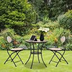 VINGLI 3-Piece Outdoor Mosaic Bistro Set