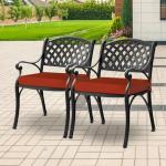 Waterproof Outdoor Chair Cushions, 2 Pack, Orange