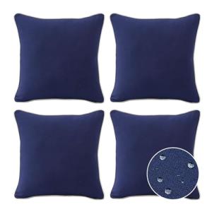 Navy Outdoor Water-Resistant Throw Pillows, Set of 4