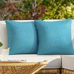 Set of 2 Turquoise Outdoor Pillow Covers 18x18