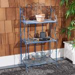 SAFAVIEH Torus 3-Tier Outdoor Shelf in Blue