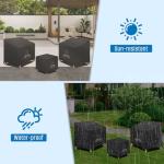 3 Piece Outdoor Patio Furniture Cover Set