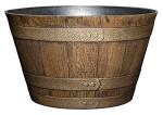 Distressed Oak Whiskey Barrel Planter, 20.5