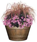 Distressed Oak Whiskey Barrel Planter, 20.5