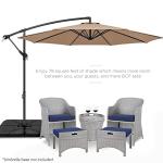 10ft Offset Patio Umbrella with Easy Tilt, Tan