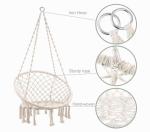 Cotton Rope Swing Chair with Cushion and Hardware
