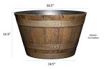 Distressed Oak Whiskey Barrel Planter, 20.5