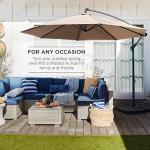 10ft Offset Patio Umbrella with Easy Tilt, Tan
