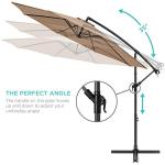 10ft Offset Patio Umbrella with Easy Tilt, Tan