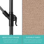 10ft Offset Patio Umbrella with Easy Tilt, Tan