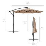 10ft Offset Patio Umbrella with Easy Tilt, Tan