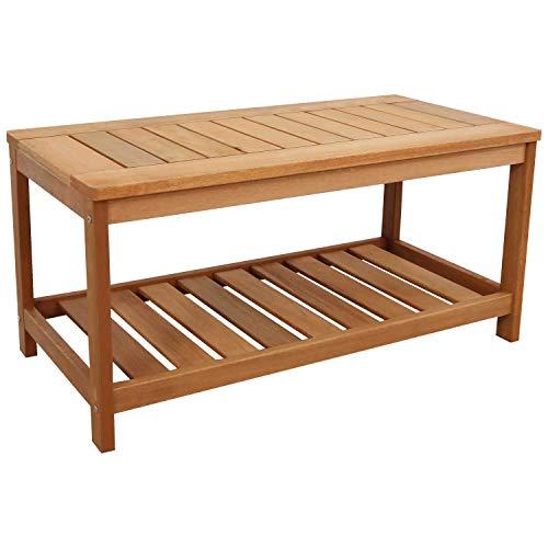 Sunnydaze 35-Inch Teak Rectangle Patio Coffee Table