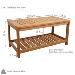 Sunnydaze 35-Inch Teak Rectangle Patio Coffee Table