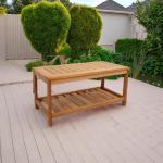 Sunnydaze 35-Inch Teak Rectangle Patio Coffee Table