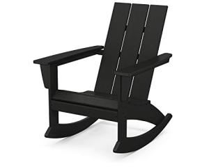 Polywood Modern Adirondack Rocking Chair - Black